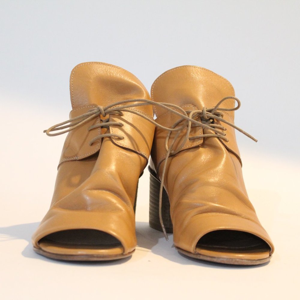 Tan heels with laces